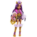 Produktbild: Monster High Clawdeen Wolf-Puppe mit glamourösem Festival-Outfit und Festival-Zubehör wie Snacks, Bandposter, Statement-Tasche und mehr, HXH80