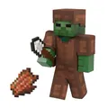Produktbild: Mattel Minecraft Diamond Level-Zombie Actionfigur mit 4 Zubehörteilen, Sammelfigur, maßstabsgetreu zu einer 14 cm großen Figur und pixeliges Design HTM05