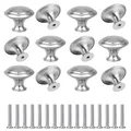 Produktbild: 12 Stück Möbelknöpfe Silber Schrankknöpfe Edelstahl Schubladenknöpfe Kabinett...