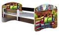 Produktbild: ACMA Kinderbett Jugendbett mit Einer Schublade und Matratze Wenge mit Rausfallschutz Lattenrost II 140x70 160x80 180x80 (44 Lokomotive, 140x70)