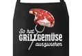 Produktbild: MoonWorks Grillschürze Grill-Schürze für Männer mit Spruch So hat Grillgemüse auszusehen Spruch lustig Grillen Baumwoll-Schürze Küchenschürze Moonworks®, mit kreativem Aufdruck