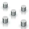 Produktbild: SIGEL BA700 Neodym-Magnete Zylinder silber, Ø 1x1 cm, 5er-Set SuperDym, für Glas-Magnettafeln und Glas-Whiteboards