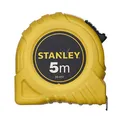 Produktbild: Stanley Bandmaß Basic, 0-30-497 (5m Länge, Maßband mit robusten Kunststoff-Gehäuse, 19mm breit, Endhaken zweifach vernietet, mit Gürtelclip, Feststeller & automatischen Rücklauf)