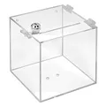 Produktbild: Losbox aus Acrylglas mit Schloß in 150x150x150mm - Zeigis® / Spendenbox/Aktionsbox/Gewinnspielbox/transparent/durchsichtig/Acryl/Plexiglas® / abschließbar