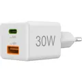 Produktbild: Hama USB-C / USB-A 30 W Mini-Ladegerät Weiß (Universal)