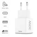 Produktbild: Hama Handy Ladegerät Schnellladegerät 1x USB-C 1x USB-A 30W PD Netzteil Adapter