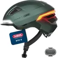 Produktbild: ABUS Fahrradhelm HYP-E - Helm mit Frontlicht, Rücklicht und Blinklicht - geeignet auch fürs Fahrradfahren auf E-Bike und S-Pedelec - für Jugendl... - Grün