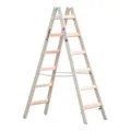 Produktbild: Euroline Holz-Sprossenstehleiter Nr. 10501 mit Eimerhaken 2 x 4 Sprossen