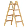 Produktbild: Euroline Holz Sprossenstehleiter 2x4 Sprossen Stehleiter Holzleiter Bockleiter