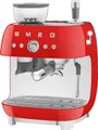 Produktbild: SMEG EGF03RDEU Siebträgermaschine 50's Style mit integrierter Kaffeemühle Rot