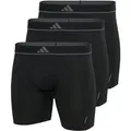 Produktbild: adidas Herren Boxershorts, 3er Pack - Boxer Briefs, Active Micro Flex Eco, Logo, einfarbig Schwarz S