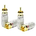 Produktbild: Dynavox Cinchstecker Metall 4er-Set RCA Cinch Stecker Lötanschluss Vergoldet