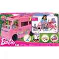 Produktbild: Barbie Super Abenteuer-Camper Spielset, Spielfahrzeug mit Dachzelt, Grill mit Farbwechseleffekt und 60 Zubehörteilen