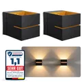Produktbild: 2 Stück KOURA Wandleuchte Innen schwarz gold Up & Down Wandlicht Fassung für G9