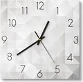 Produktbild: DEQORI Glasuhr 30x30 cm Zahlen 'Symmetrische Rauten' Wanduhr Glas Uhr Design leise
