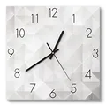 Produktbild: DEQORI Glasuhr | 30x30 cm | Motiv Symmetrische Rauten | ausgefallene leise Design Uhr aus Glas | Wanduhr für Wohnzimmer & Küche | moderne Hingucker Uhr für die Wand