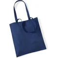 Produktbild: Westford-Mill Einkaufstasche W101 Bag for Life, french navy, aus Baumwolle, faltbar, mit Henkeln, 38 x 42 cm