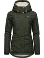 Produktbild: Ragwear Damen warme kurze Winterjacke mit Kapuze Monade Intl Dark Olive22 Gr. XXL