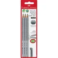 Produktbild: Faber-Castell 7097 - Bleistift GRIP 2001, Härtegrad B, 3er Packung mit Radierer