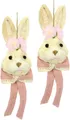 Produktbild: I.GE.A. Osterhase Bast-Hasenkopf mit Blume und Schleife, Frühlingsdeko (Set, 2 St), Osterdeko zum Aufhängen, Dekofigur, Wanddeko