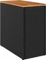 Produktbild: vidaXL Garten-Beistelltisch mit Holzplatte Schwarz 58x27,5x55 cm Poly Rattan