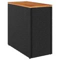 Produktbild: vidaXL Garten-Beistelltisch mit Holzplatte Schwarz 58x27,5x55 cm Poly Rattan