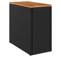 Produktbild: vidaXL Gartentisch, Garten-Beistelltisch mit Holzplatte Schwarz 58x27,5x55cm Rattan