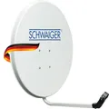Produktbild: SCHWAIGER 128 Satellitenschüssel SAT-Antenne Satelliten-Anlage Offset-Antenne LNB-Tragarm Masthalterung Sat-Schüssel SAT-Anlage Stahl 55 x 62 cm hellgrau