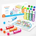 Produktbild: Dot Markers, Shuttle Art Waschbare Punktmarker, 12 farbige Bingomarker (Bingo Dabbers), mit 30 einzigartigen Mustern von Dot Book für Kinder-Kunstaktivitäten, Ungiftige Tinte auf Wasserbasis