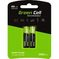 Produktbild: Green Cell 2000mAh 1.2V 2 Stck Vorgeladene NI-MH AA-Akkus - Akkubatterien AA/Mignon, sofort einsatzbereit, Starke Leistung, geringe Selbstentladung...