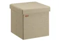 Produktbild: Casaria Sitzhocker, mit Stauraum Beige Faltbar Deckel Stoff Gepolstert 40x40x40cm Klein