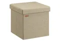 Produktbild: Casaria Sitzhocker, mit Stauraum Beige Faltbar Deckel Stoff Gepolstert 38x38x38cm Klein
