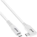 Produktbild: INLINE USB4 Kabel, USB-C, einseitig gewinkelt, PD 240W, 8K60Hz, TPE, weiß, 2m