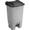 Produktbild: helit Mülleimer 120,0 l grau, schwarz - Grau/Schwarz