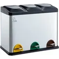 Produktbild: Svita - Tc3x15 Kücheneimer 45l Mülleimer Trennsystem Treteimer Abfalleimer Silber