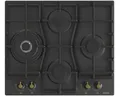 Produktbild: Gorenje GW6D42CLB, Schwarz, Integriert, 60 cm, Gaskochfeld, Gusseisen, 4 Zone(n)
