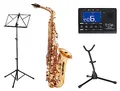 Produktbild: Classic Cantabile AS-450 Eb Altsaxophon Set (Zubehör: Mundstück, Koffer/Rucksack, Saxofonständer, Stimmgerät/Metronom, Notenständer)