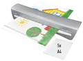 Produktbild: Leitz iLAM A3 Laminiergerät, sehr kurze Aufwärmzeit von 2 Min, 75-125 mic, Smart LED Status, Anti-Stau, Auto-Abschaltung, inkl.5x A4 Laminierfolien, Für Home Office und Büro, Silber und Weiß, 74400089