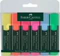Produktbild: Faber-Castell 154806 - Textmarker Set TL 48, 6er Etui, Neon Farben, mit langlebiger Keilspitze, Strichbreite 1-5 mm, nachfüllbar