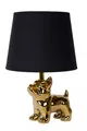 Produktbild: Tischleuchte Porzellan Stoff Gold Schwarz Hund Schlafzimmer 31,5 cm E14 Lampe
