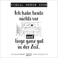 Produktbild: Visual Words 2026: Typo-Art Broschürenkalender mit Ferienterminen. Wandkalender mit netten Sprüchen. 30x30 cm