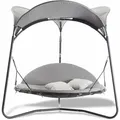 Produktbild: Leco - Luxus-Schaukelbett 'Mareike' mit Sonnendach, Polsterauflagen und Kissen, grau