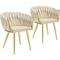 Produktbild: tectake Esszimmerstuhl, Sand, Gold, Textil, Pappel, 60.5x75x55 cm, Esszimmer, Stühle, Esszimmerstühle, Vierfußstühle