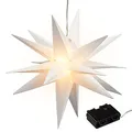 Produktbild: Leuchtstern 3D weiß aus PVC LED Weihnachststern zum hängen beleuchtet in inkl. 15 LED Ø 35 cm Outdoor IP44 (1 x LED Leuchtstern weiß)