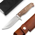Produktbild: Magnum BÖKER Walnut Drop Fixed Knife - Fahrtenmesser mit feststehender Klinge unter 12 cm - Jagdmesser Holzgriff & Scheide - feststehendes Full Tang Outdoor Messer mit Parierelement für Pfadfinder