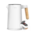 Produktbild: Midea Edelstahl Wasserkocher mit Temperatureinstellung, 45℃-100℃, 1,5 Liter, 2200W Kettle Weiß, Teekocher mit Temperaturanzeige und Sicherheitsfunktionen, BPA frei, Doppelwand Design