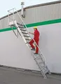 Produktbild: Günzburger Steigtechnik Treppe mit Plattform 60° Stufenbreite 800 mm 14 Stufen Aluminium geriffelt - 600394