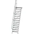 Produktbild: Günzburger Steigtechnik - Treppe Mit Plattform 60° Stufenbreite 800 Mm 14 Stufen Aluminium Geriffelt - 600394