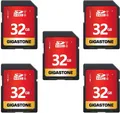 Produktbild: GIGASTONE 32GB SDHC Speicherkarte 5er-Pack, UHS-I U1 Klasse 10, bis zu 80 MB/Sek