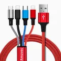 Produktbild: Multi USB Kabel 3A 4 in 1 Nylon Braided Universal Ladekabel mit 2*iP Typ C Mi...